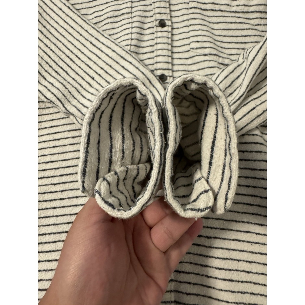 Madewell Slub Flannel Sunday Shirt Size XS Striped Button Shacket - Picture 4 of 7